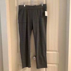 St. John's Bay Slim Leg French Terry Pants Large, gray, New with tags